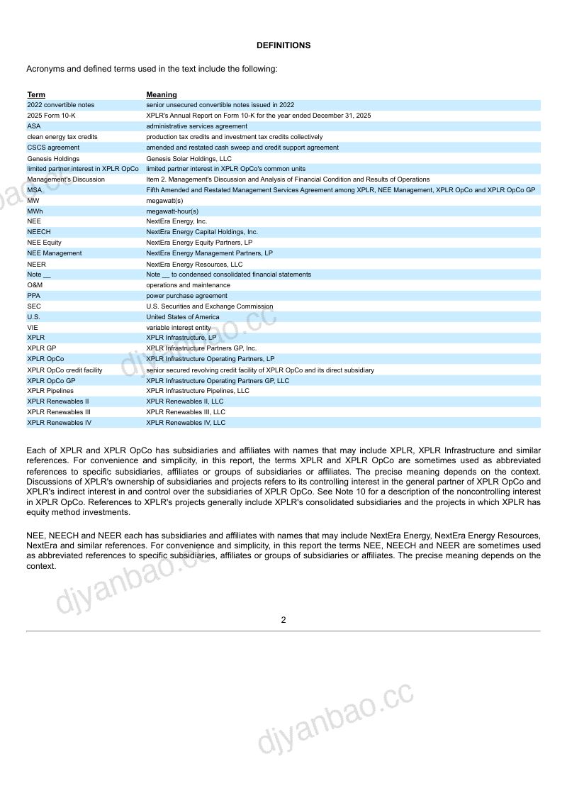 XPLR Infrastructure LP 2026年季度报告 第2页