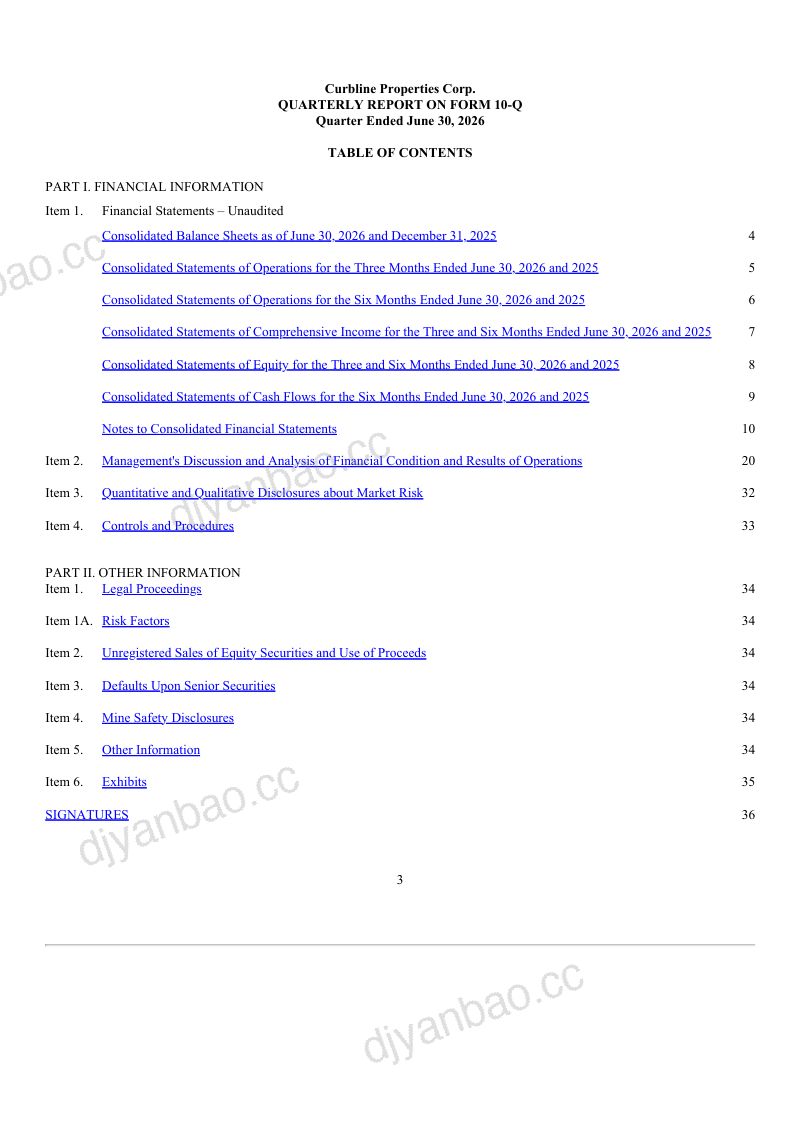 Curbline Properties 2026年季度报告 第3页