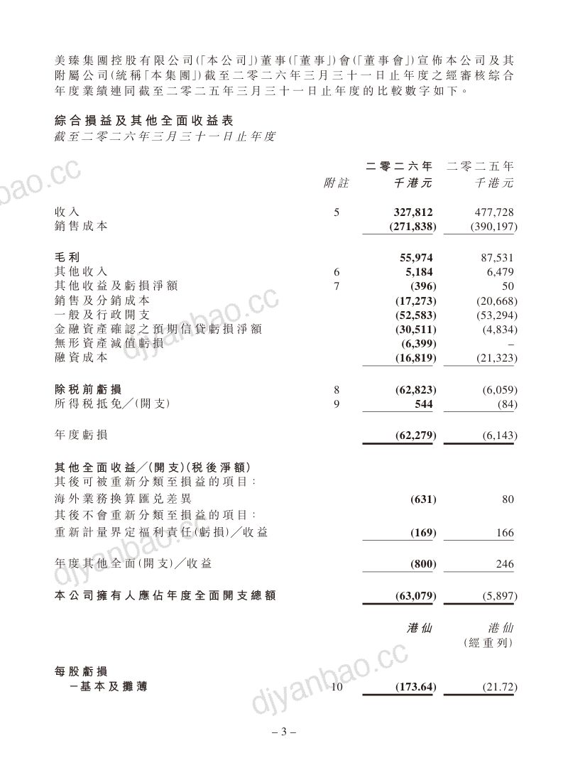 STERLING GP-NEW：截至二零二六年三月三十一日止年度的经审核年度业绩公告及恢复买卖 第3页