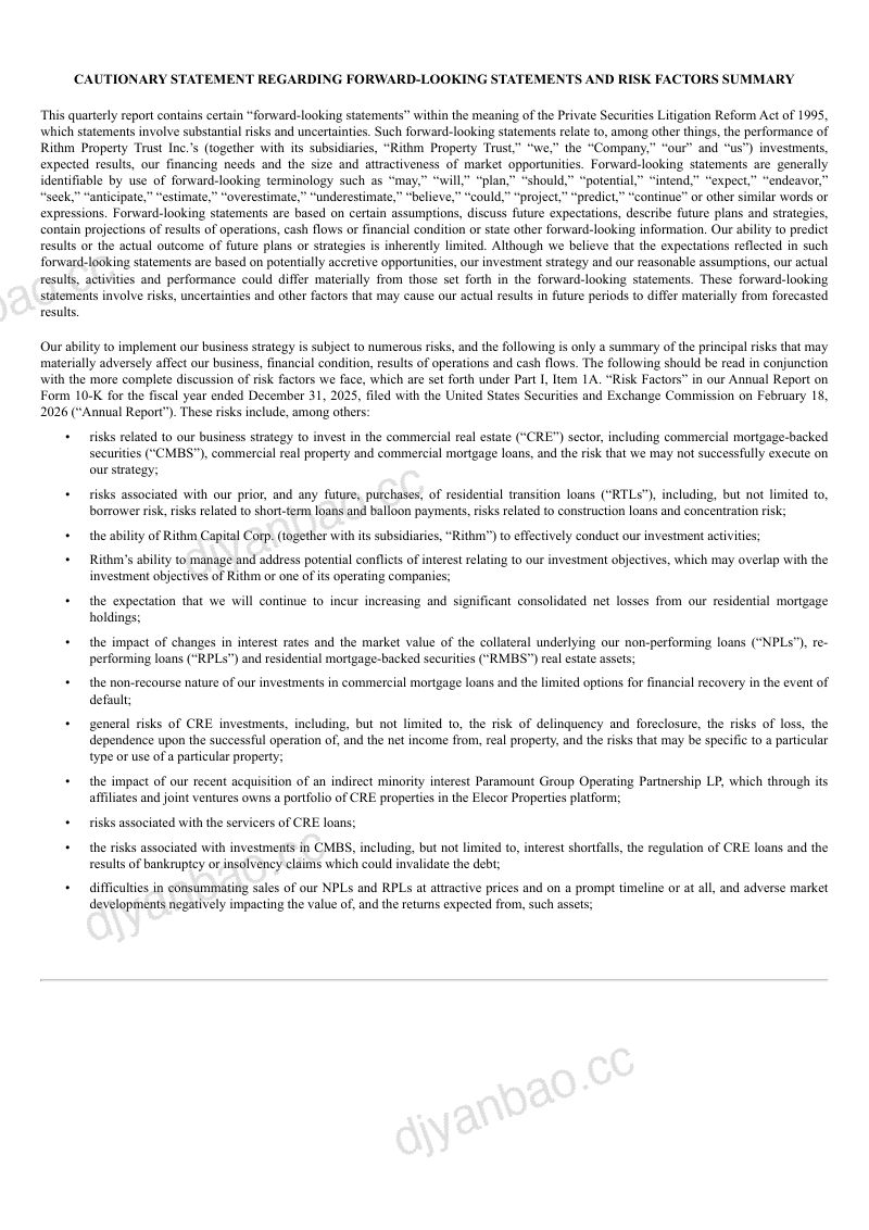 Rithm Property Trust Inc 2026年季度报告 第2页