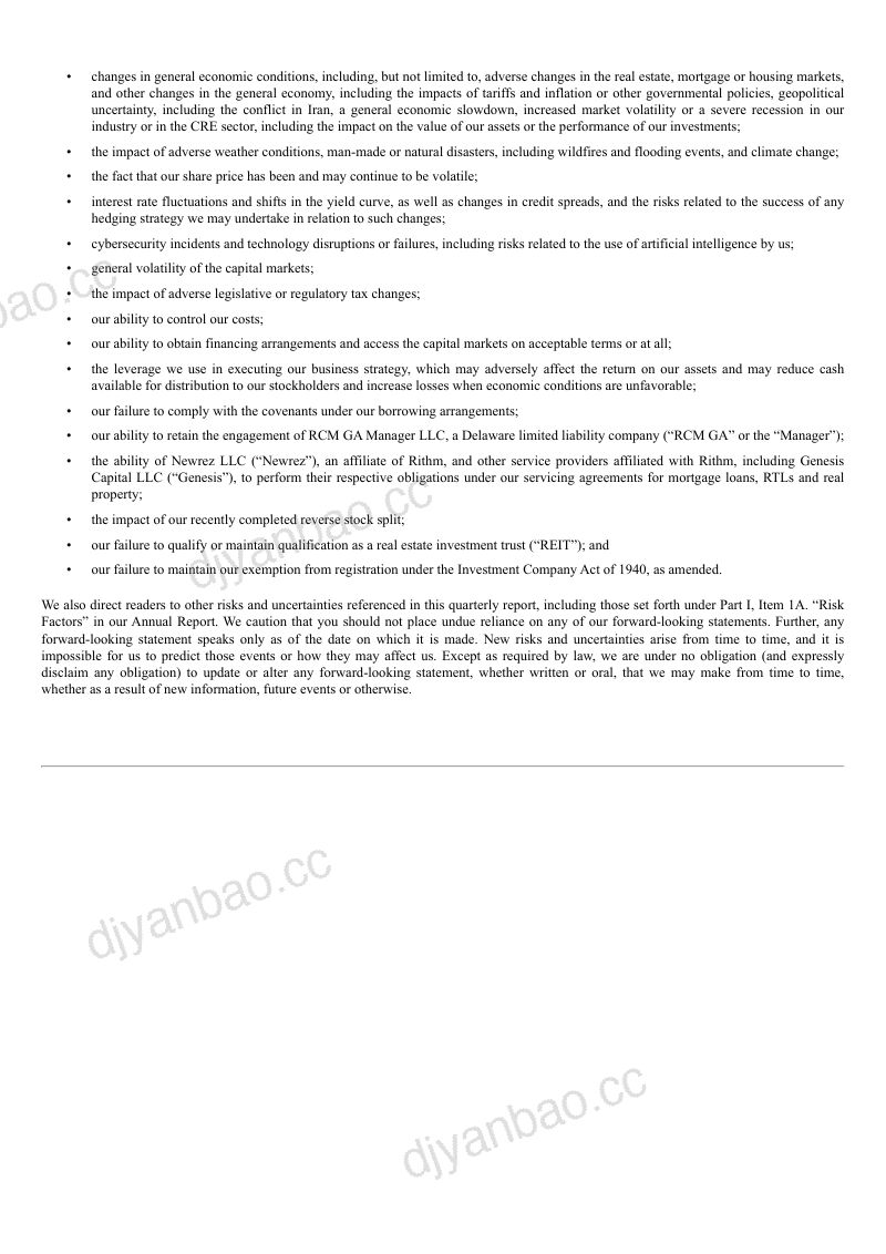 Rithm Property Trust Inc 2026年季度报告 第3页