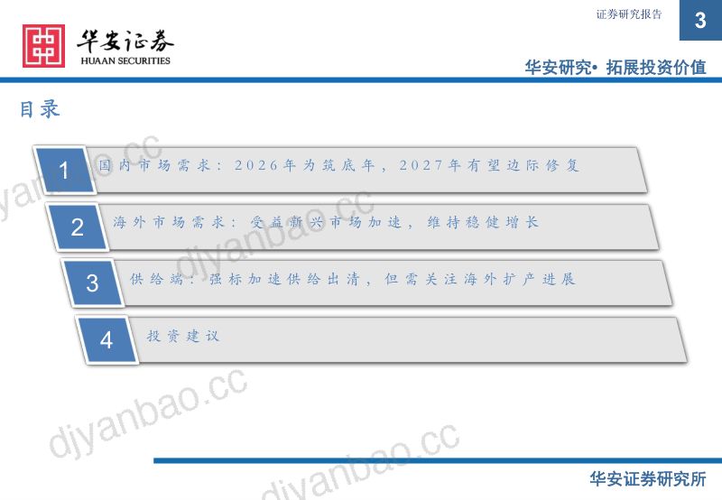 光伏中期策略：2026年仍是行业筑底期，新技术有望加速供给出清 第3页