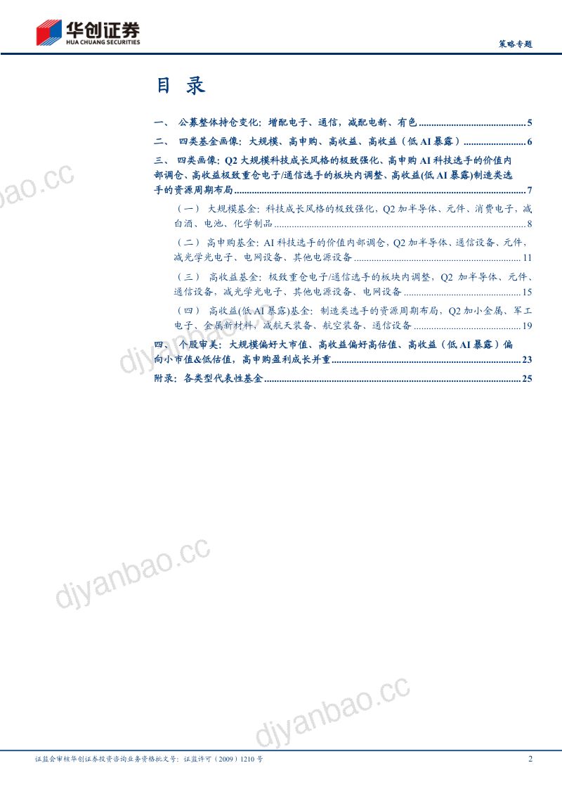 ——26Q2基金季报专题研究：四类基金画像：大规模、高申购、高收益、低AI暴露的高收益 第2页