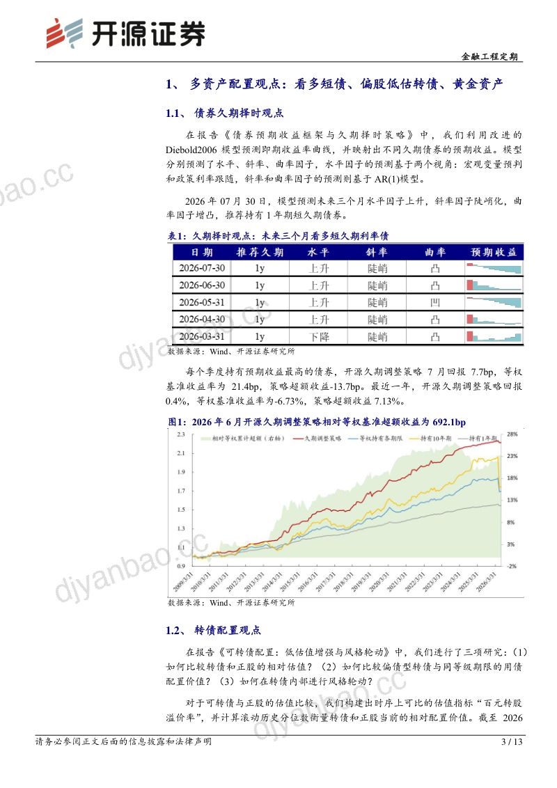 金融工程定期:资产配置月报(2026年8月) 第3页