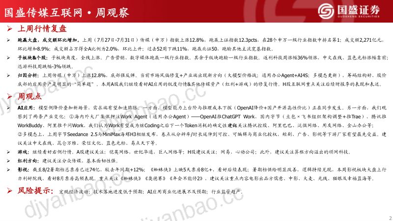 传媒互联网周观察：全球大模型竞争下，看好下游应用机会 第2页