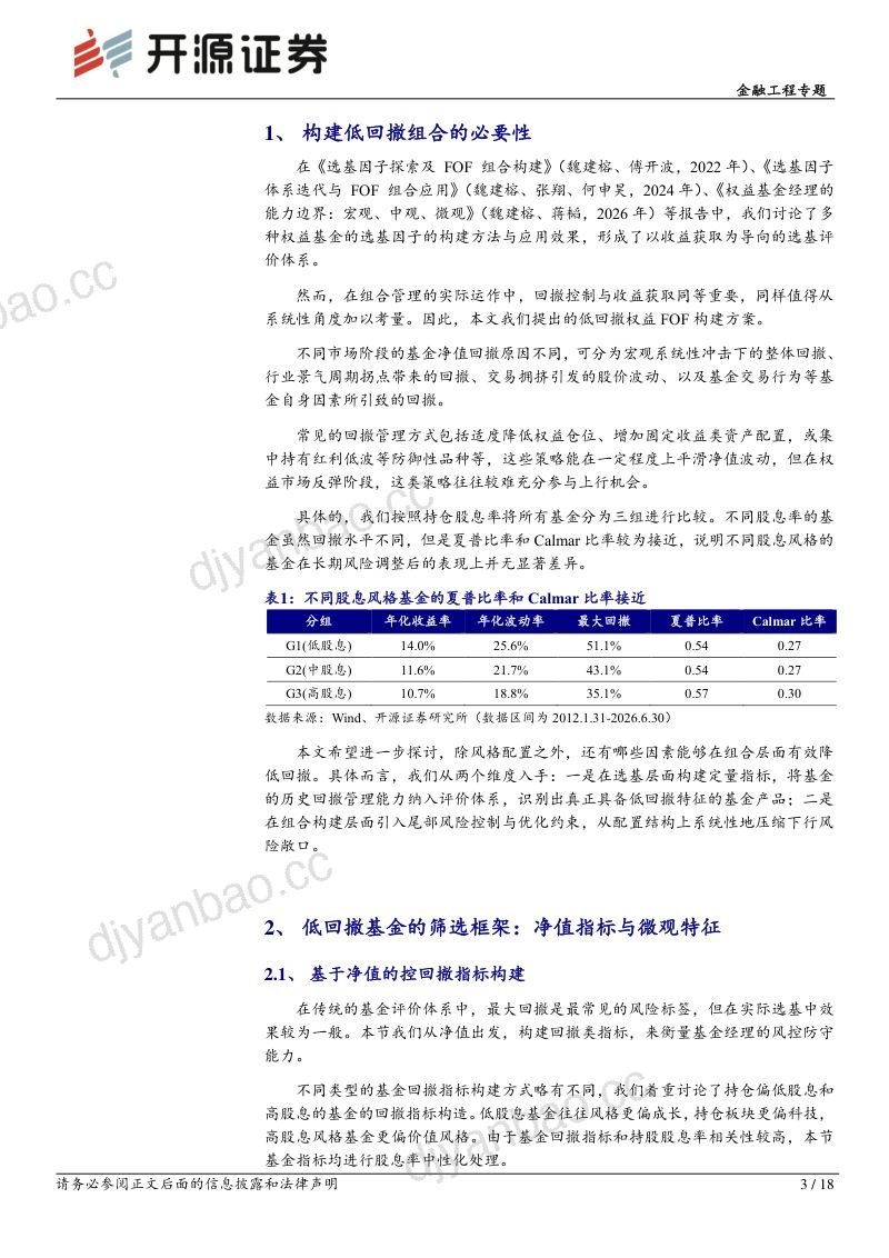基金研究系列（40）：低回撤权益基金组合的解决方案 第3页
