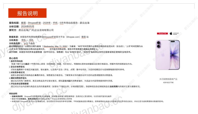 泰国Shopee虾皮2026年手机5月市场动态报告 第2页