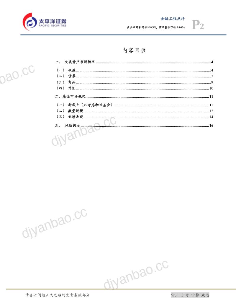 黄金市场表现相对较弱,商品基金下跌0.06% 第2页