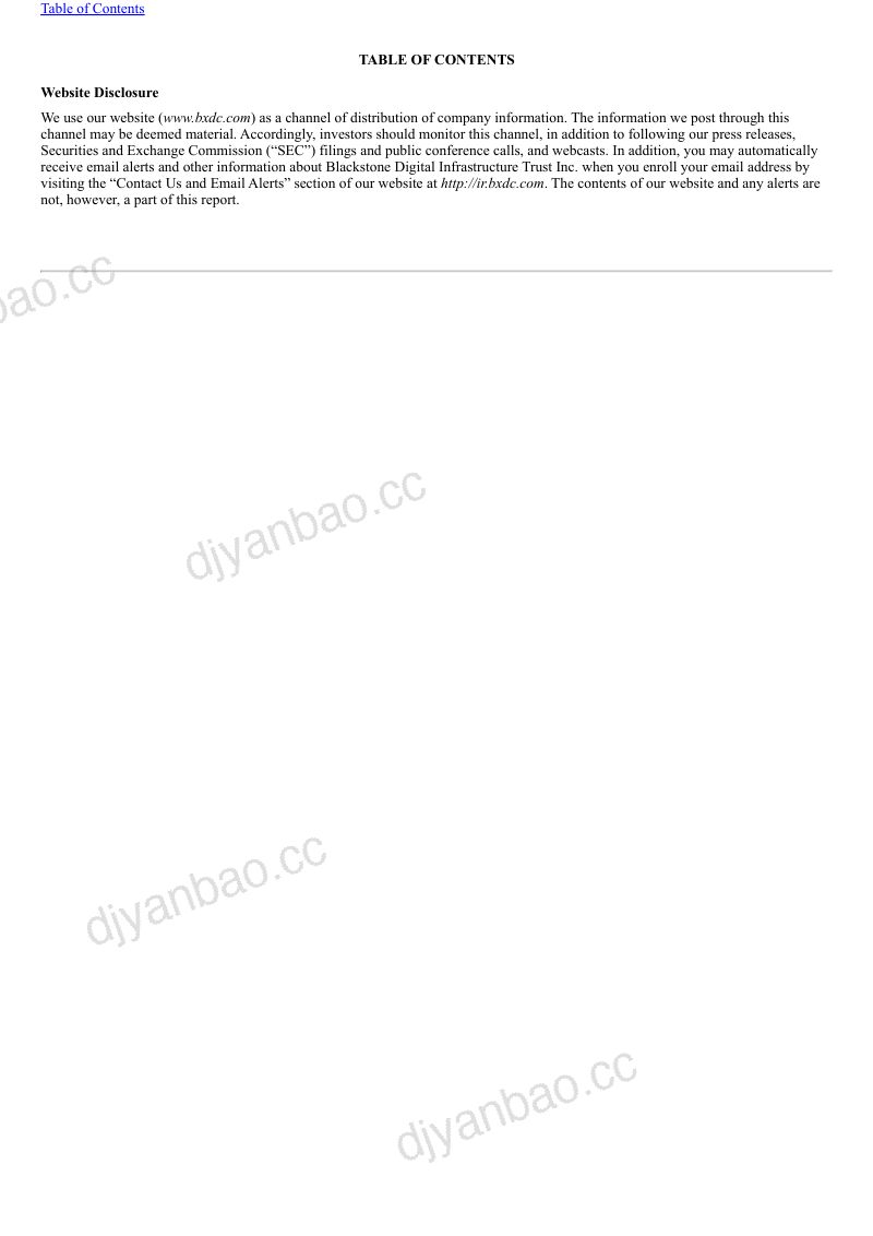 Blackstone Digital Infrastructure Trust Inc 2026年季度报告 第3页