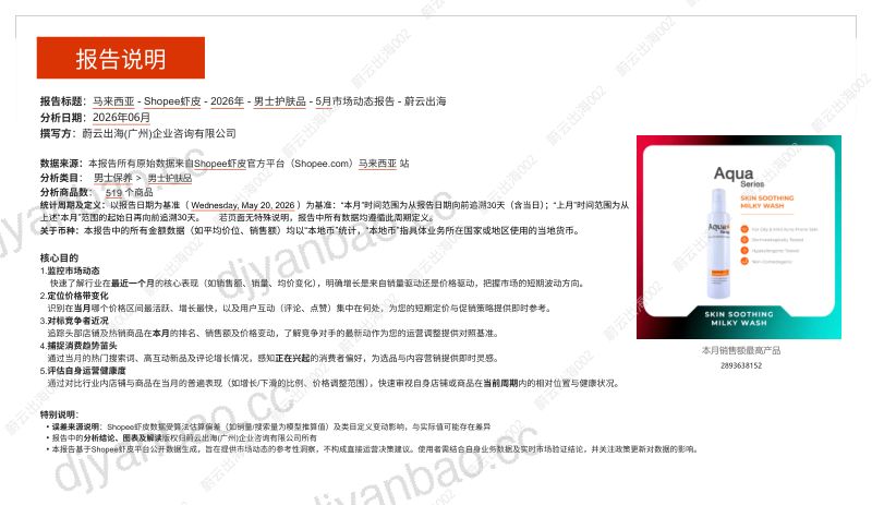 马来西亚Shopee虾皮2026年男士护肤品5月市场动态报告 第2页