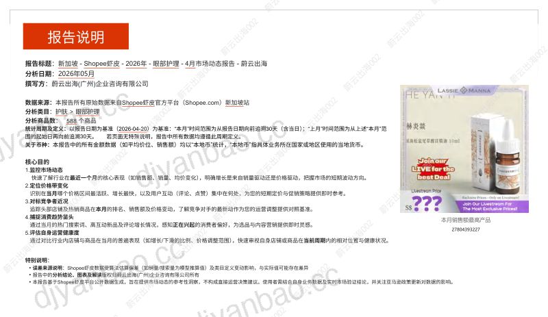 新加坡Shopee虾皮2026年眼部护理4月市场动态报告 第2页