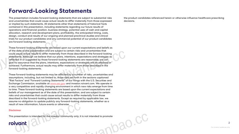 Roivant Sciences Ltd 2026年季度报告 第2页
