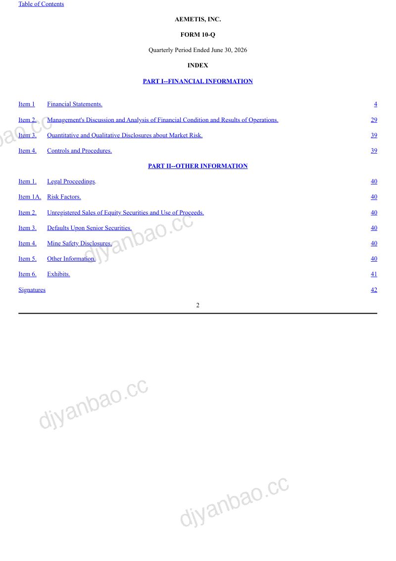 Aemetis Inc 2026年季度报告 第2页
