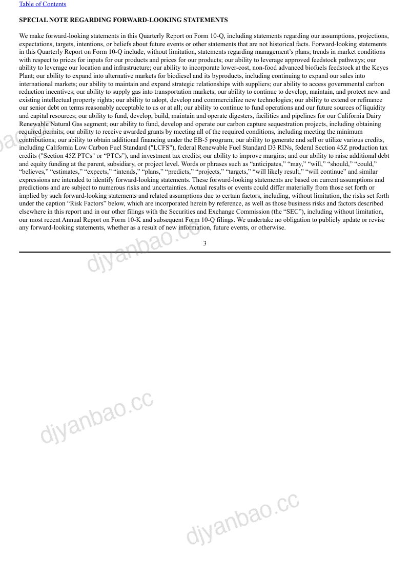 Aemetis Inc 2026年季度报告 第3页