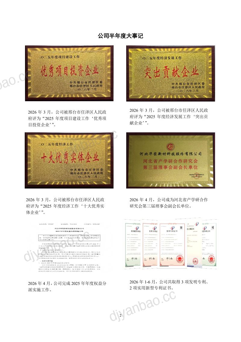 华密新材:2026年半年度报告 第2页