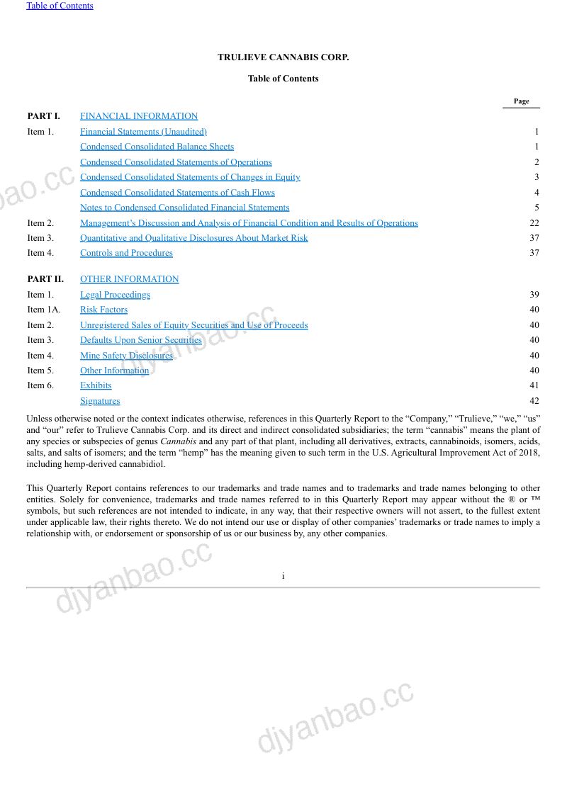 Trulieve Cannabis Corp 2026年季度报告 第3页