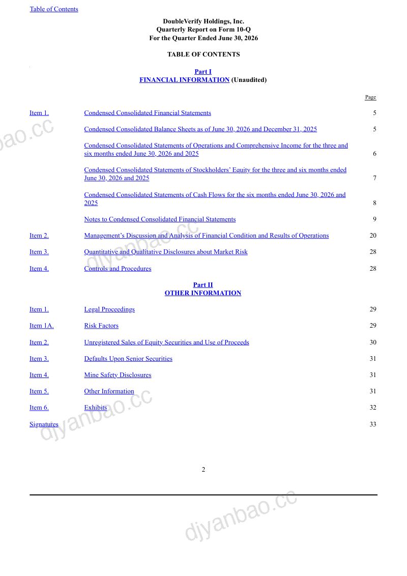 DoubleVerify Holdings Inc 2026年季度报告 第2页