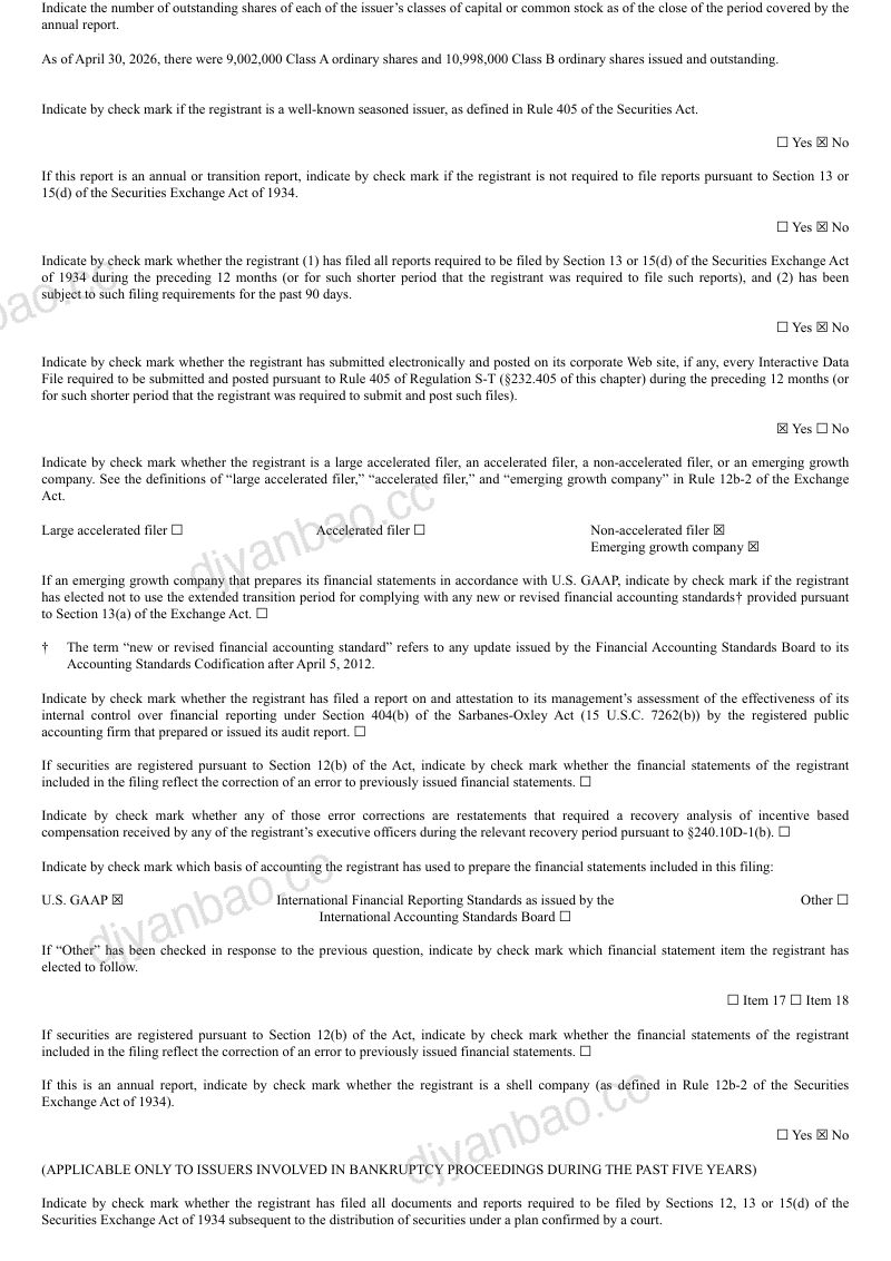 Barentsz Capital Ltd-A 2026年年度报告和过渡报告 第2页