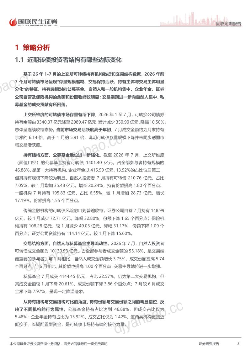 近期转债投资者结构有哪些边际变化 第3页