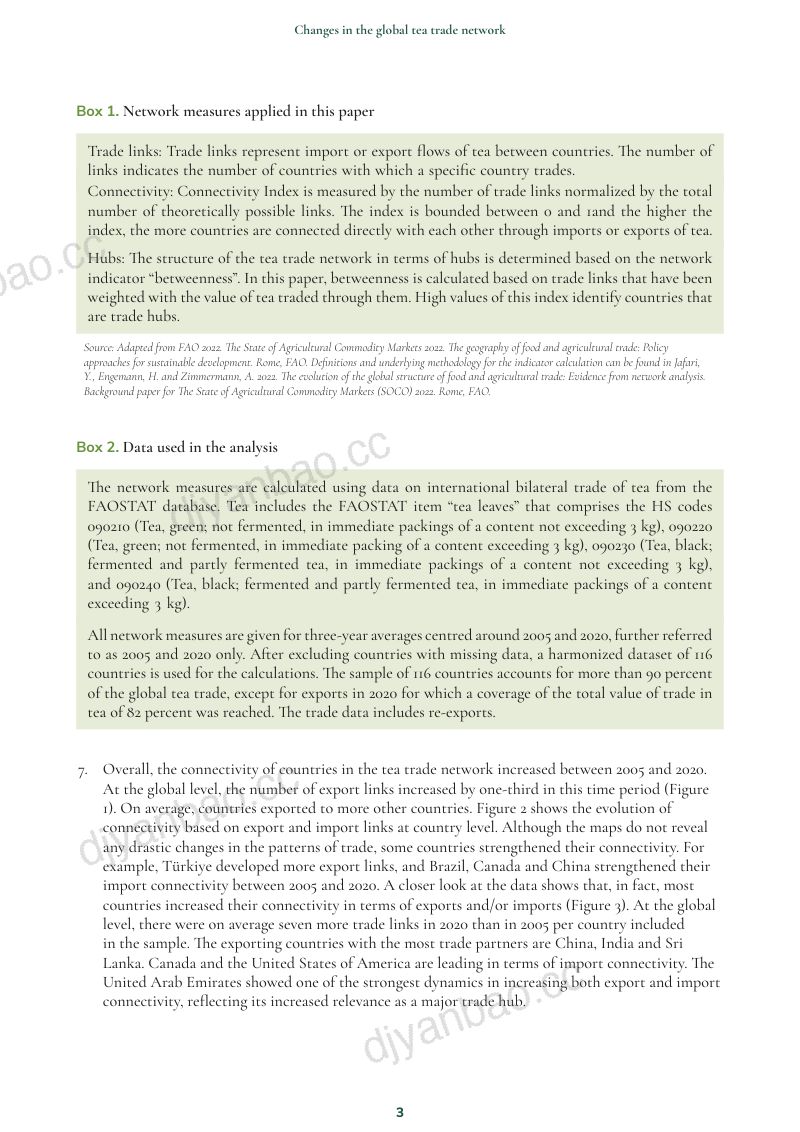 粮农组织(FAO)-2024年全球茶叶贸易网络的演变研究报告(英文版)(11页) 第3页