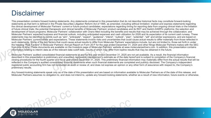 MolecularPartners_JPM2026_CorporatePresentation_R 第2页
