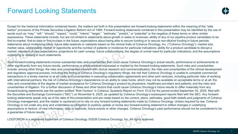 CoherusBioSciences-2026JPMorganPresentation 第2页