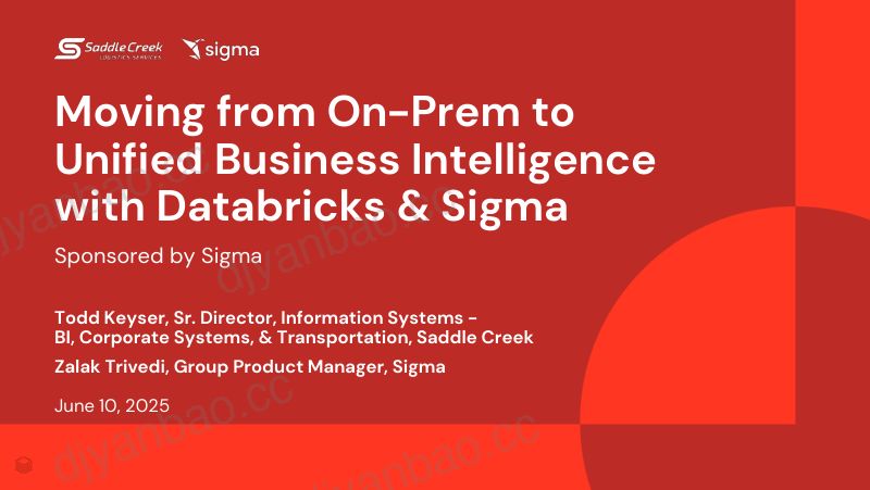 赞助方Sigma利用Databricks和Sigma从本地迁移到统一商业智能 第3页