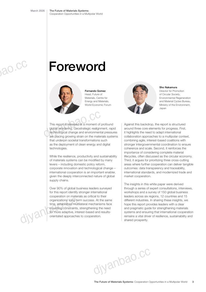 世界经济论坛2026材料系统的未来多极世界中的合作机遇白皮书英文版35页 第3页