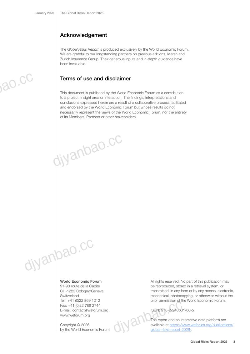 世界经济论坛2026年全球风险报告地缘政治和经济风险在新的竞争时代持续加剧英文版102页 第3页