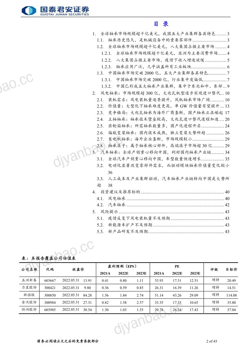 轴承行业报告一从国产化到全球化中国轴承产业有望崛起-22060154页 第2页