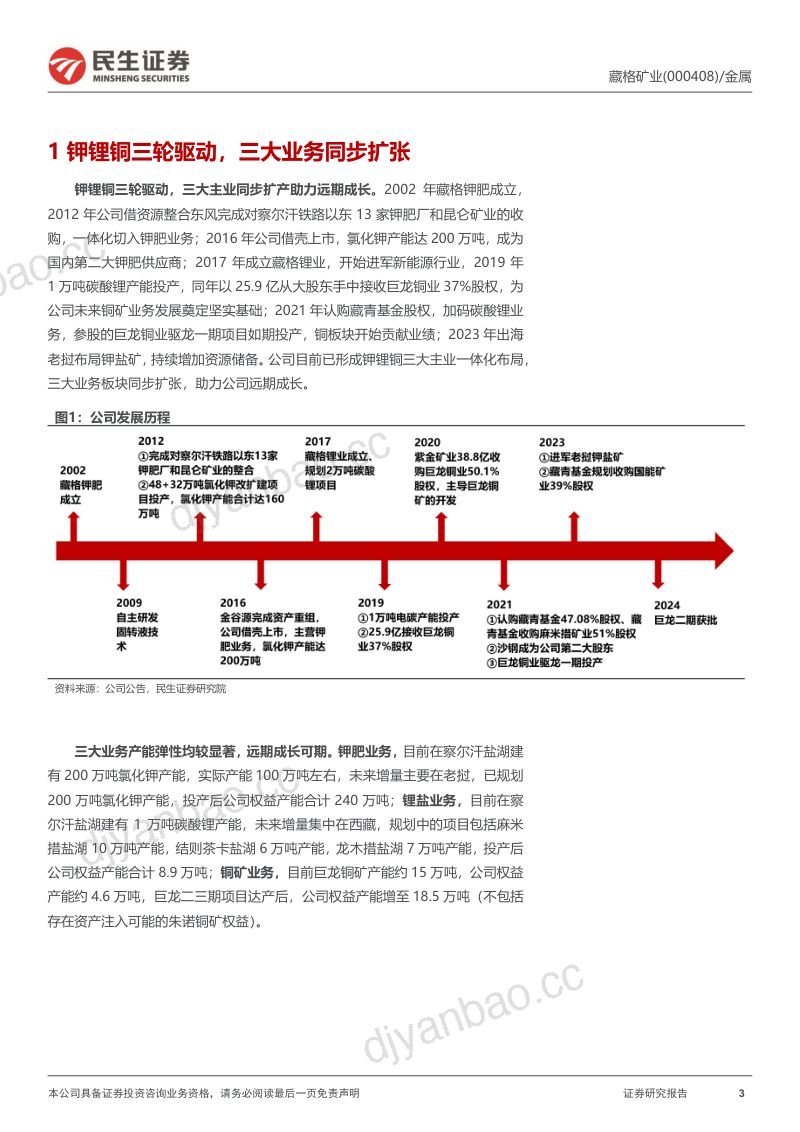 【民生证券】深度报告:钾锂铜三轮驱动,成长空间大 第3页