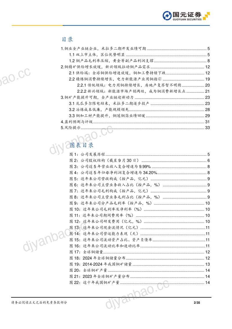 【国元证券】首次覆盖报告：铜资源紧缺度上升，米拉多二期指引增长 第2页