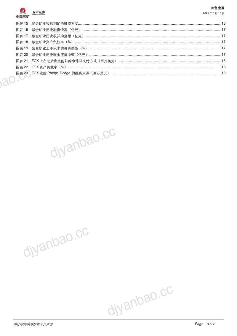 【五矿证券】矿业巨头启示录系列之二：跨越时空的成长，打造一流铜企：FCX和紫金 第3页