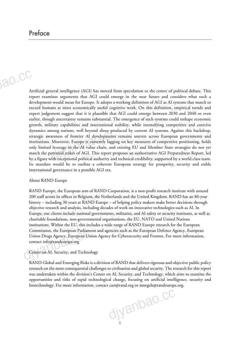 兰德公司:2025欧洲与通用人工智能地缘政治:制定预备计划的必要性研究报告(英文版)(102页) 第3页