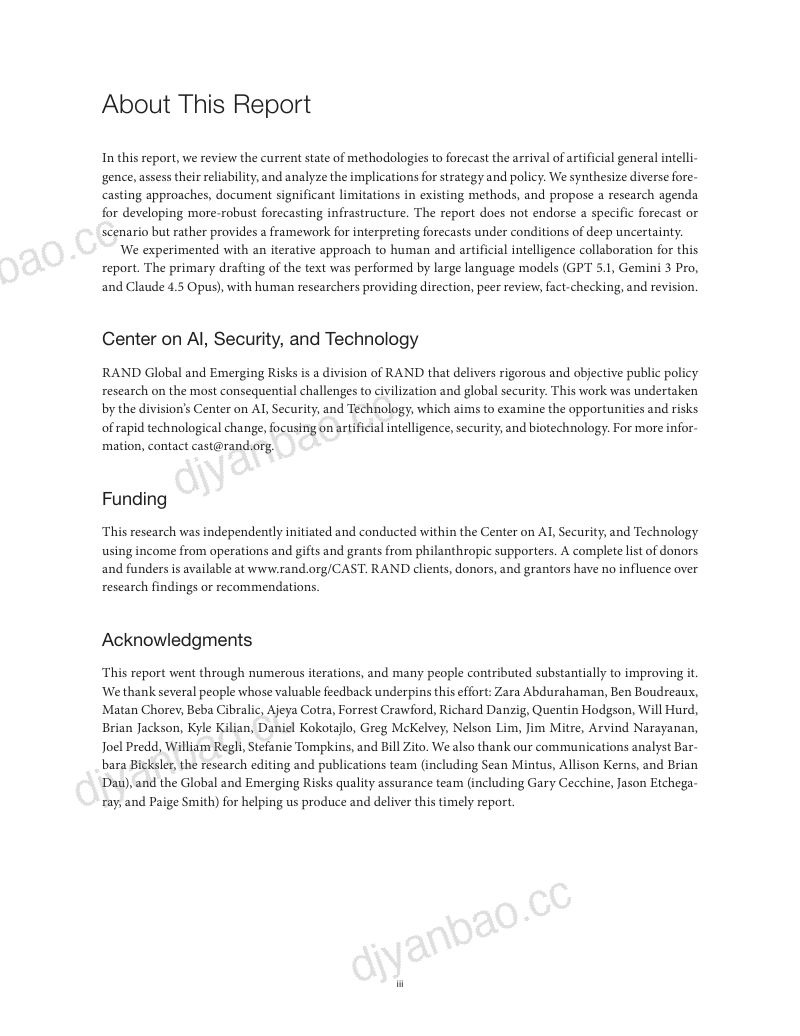 兰德公司:2026通用AI预测与情景分析报告:领域现状、方法论缺口与战略启示(英文版)(75页) 第3页