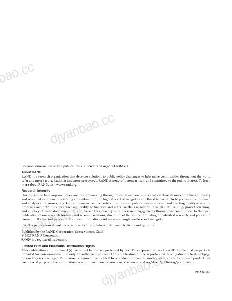 兰德公司:2025生物AI模型危害性能力界定报告:基于专家研讨会的未来风险评估(英文版)(21页) 第2页