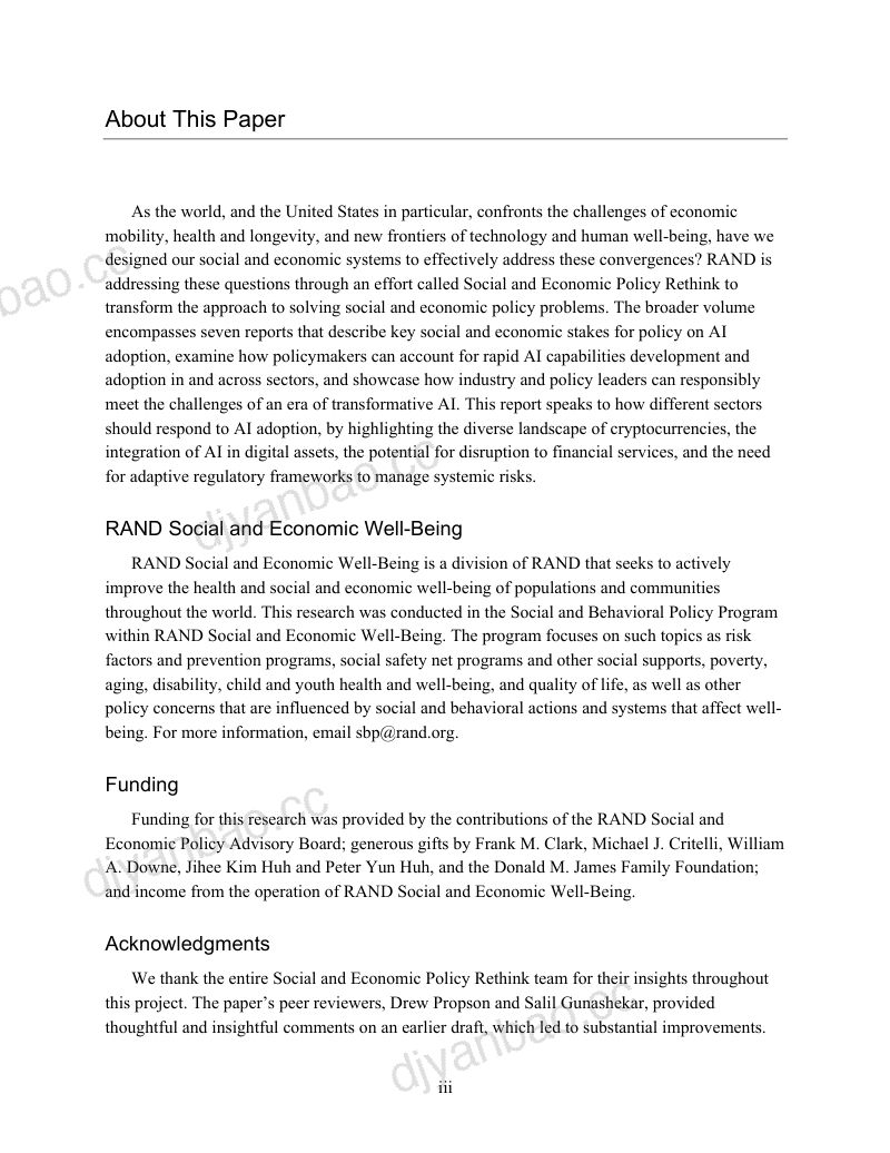 兰德公司:2025人工智能与加密技术在金融服务领域中的应用报告:政策概览(英文版)(37页) 第3页