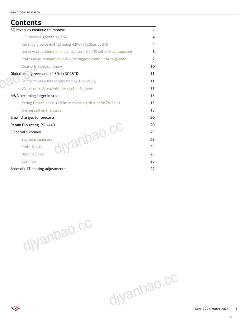 美银BofA：欧莱雅（OR.FP）-法股公司研究：表现靓丽-251022（英文版）（35页） 第3页