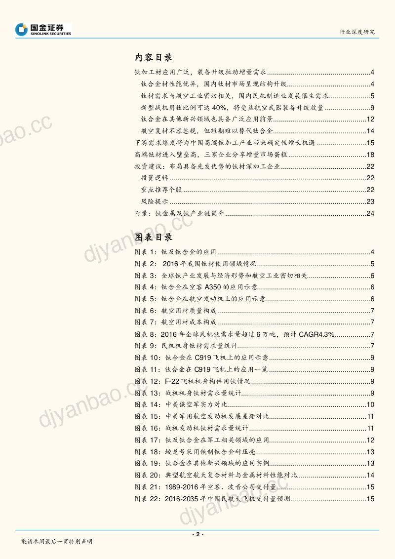 钛产业链系列报告之一:装备升级拉动成长,航空航天催生需求蓝海 第2页
