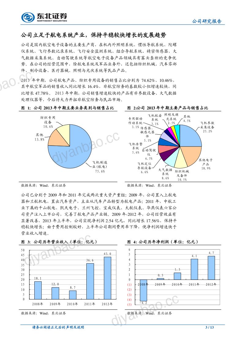 立足于航电系统产业，民品与非航空防务业务的发展空间较大 第3页
