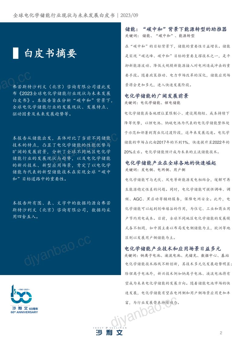 【沙利文】2023全球电化学储能行业现状与未来发展白皮书 第2页