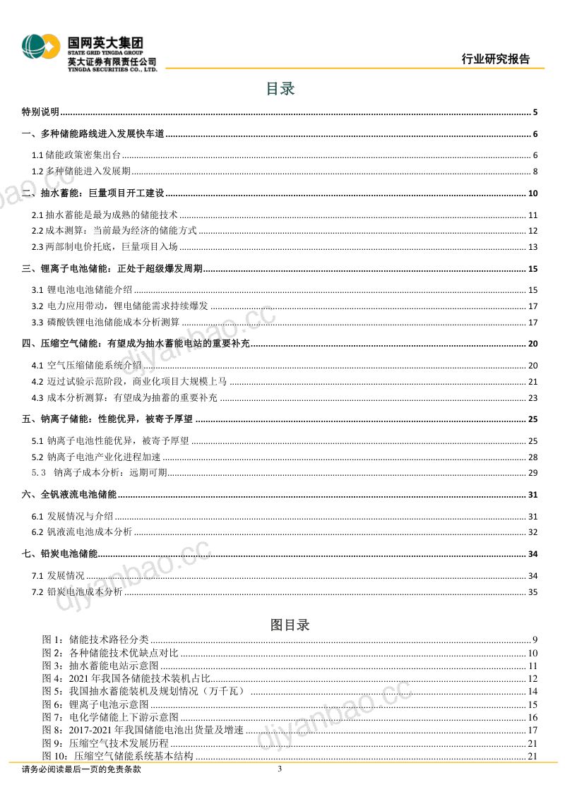 【英大证券】储能行业深度报告:六类储能的发展情况及其经济性评估 第3页