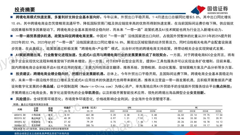 【国信证券】跨境电商行业专题系列二:把握“一带一路”机遇顺势而起,AI赋能降本增收-20 第3页
