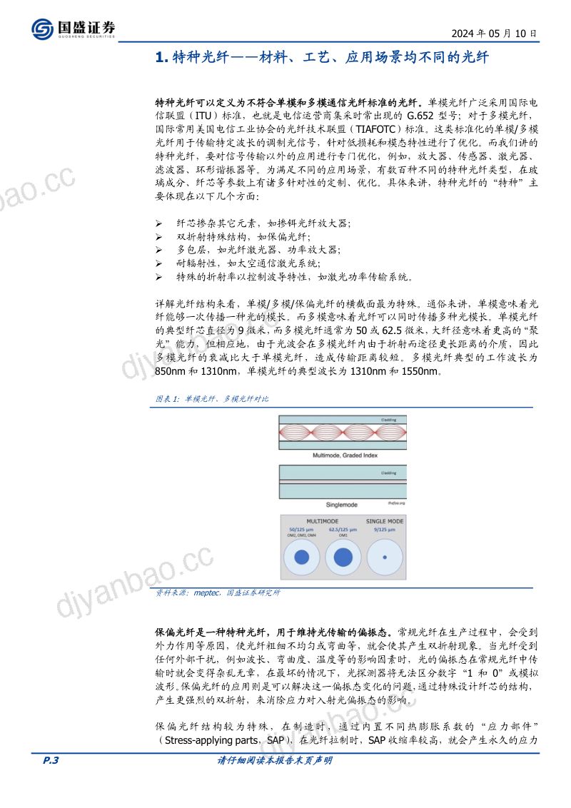【国盛证券】特种光纤:始于通信,立足传感,赋能AI与低空经济 第3页