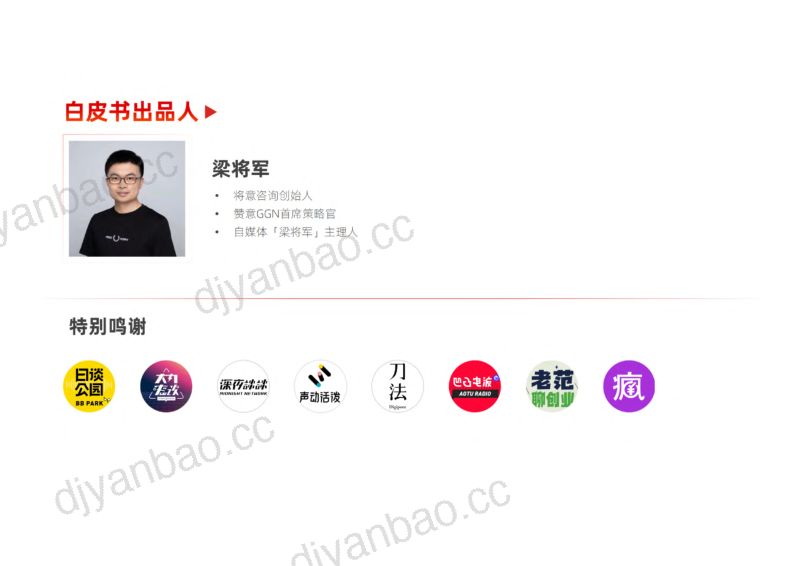 刀法&amp梁将军：2024中国播客商业化白皮书（98页） 第3页