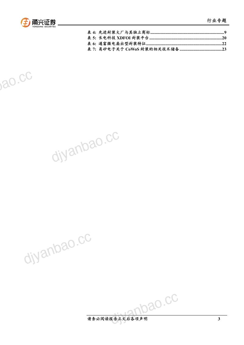 【甬兴证券】人工智能系列专题报告(二):CoWoS技术引领先进封装,国内OSAT有望受益 第3页