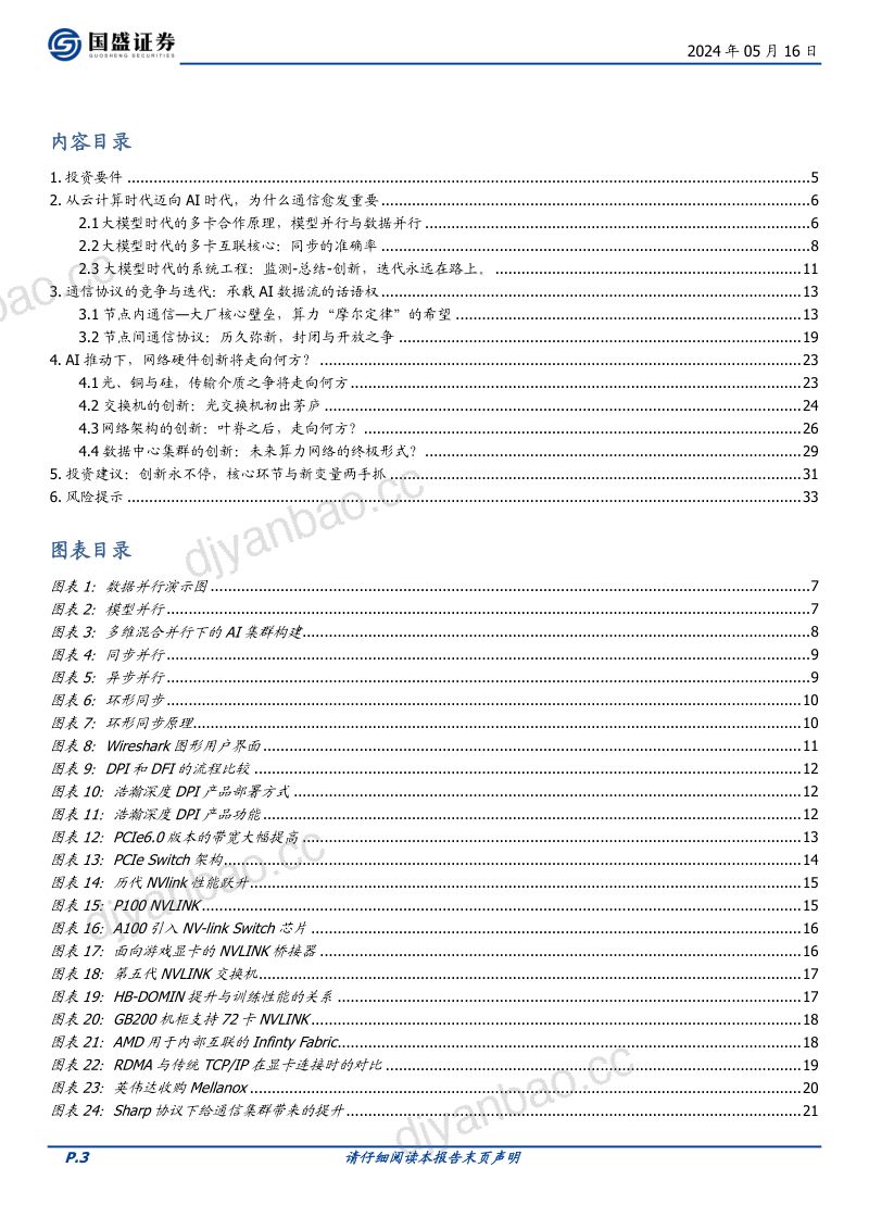 【国盛证券】通信行业深度：AI时代的网络：需求从何而来，创新将走向何方？ 第3页
