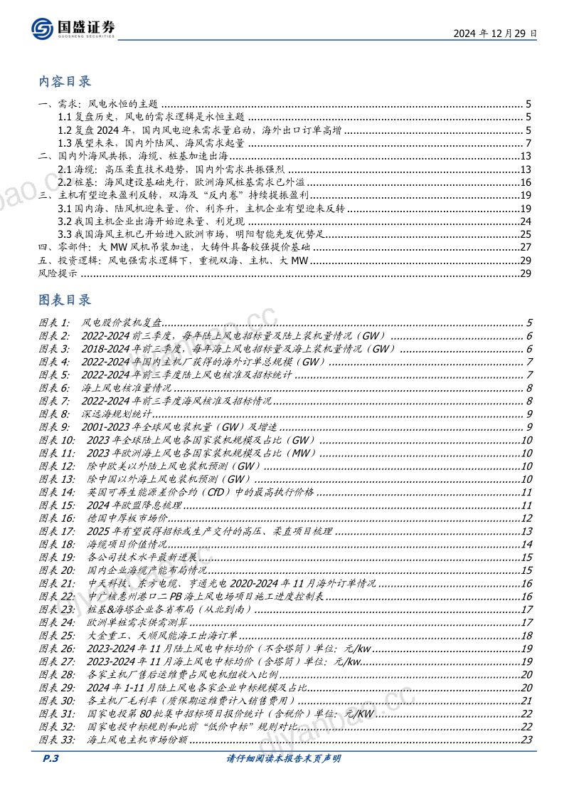 【国盛证券】2025年度风电行业策略:风电新一轮高需求下,双海、整机、大MW是主线 第3页
