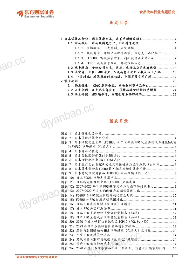 【东方财富】食品饮料行业专题研究:日本保健品行业:国民健康为基,政策激发活力 第2页