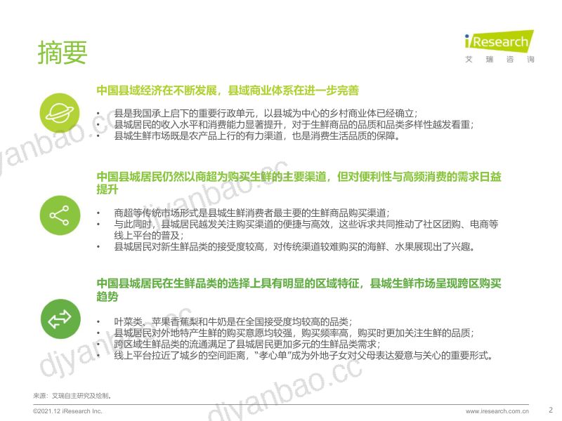 20-【艾瑞咨询】消费行业:中国县城生鲜消费升级报告 第2页
